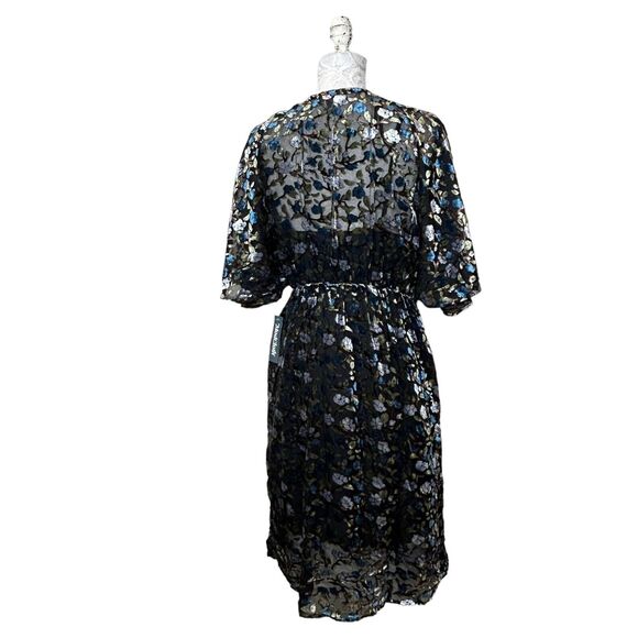 ModCloth Dramatic Depths Velvet Floral Dress Black Multicolor Women's Small NWT - Picture 3 of 12